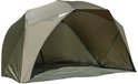 Groene Easy Brolly visdobbel, van voren gezien, met de binnenkant zichtbaar.