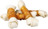 5 X duvo geknoopt been rawhide met kip E 18 cm voor honden . lekker en zeer bevorderlijk voor tand en tandvleeshygiene