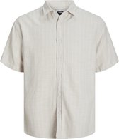 Jack & Jones Overhemd Jcojoshua Structure Shirt Ss 12256023 Moonbeam Mannen Maat - XL
