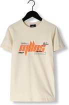 Malelions Junior Font Shirt Beige/Orange - Maat 164