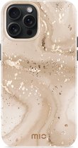 MIO MagSafe Apple iPhone 15 Pro Max Hoesje | Hard Shell Back Cover | Geschikt voor MagSafe | Gold Marble