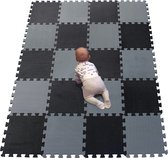 Puzzelmat kinderspeeltapijt speelmat schuimrubberen mat kindertapijt beschermmatten vloerbeschermingsmatten onderlegmatten fitnessmat zwart grijs