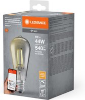 Ledvance Smart+ Wifi E27 Edison Classic Filament Smoky 6W 540lm - 825 Zeer Warm Wit | Dimbaar - Vervangt 50W