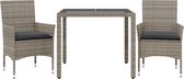 vidaXL-3-delige-Tuinset-met-kussens-poly-rattan-en-glas-grijs