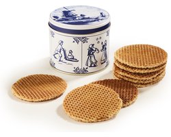 Stroopwafels in Delfts Blauw Souvenir Blik - 250gr