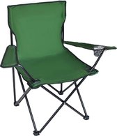 EASTWALL Chaise de camping - Chaise de pêche pliable - Chaise pliante - Chaise de jardin - Chaise pliante avec porte-gobelet - Accoudoir réglable - L45 x L45 x H80cm - Charge maximale 100kg - Vert