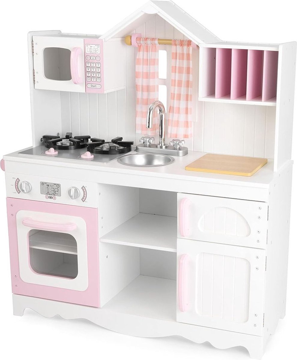 Dailysupplies Buitenkeuken Speelgoed Modderkeuken Mud Kitchen Kinderspeelgoed 2 Jaar voor Jongens en Meisjes Speelkeuken Hout Wit
