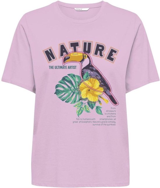 Only T-shirt Onlkaya Life S/s Birds Top Box Cs J 15339073 Pirouette/nature Taille Femme - S
