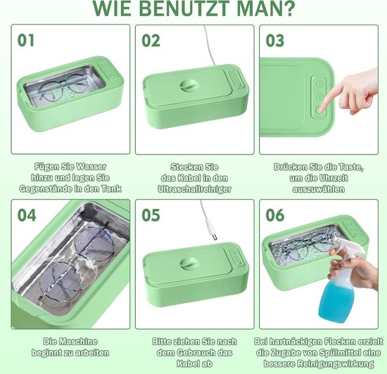 Nettoyage de Bijoux - Nettoyant Bijoux - Nettoyant pour bijoux - Appareil de Nettoyage de Bijoux - Cleaner à ultrasons - Nettoyeur à ultrasons