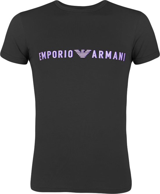 Emporio Armani O-hals shirt megalogo zwart - XL