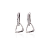 Zilver Oorhangers - Zilver Oorbellen - Zilveren Oorhangers Dames - Luxe Geometric Dangle Earrings - Amona Jewelry