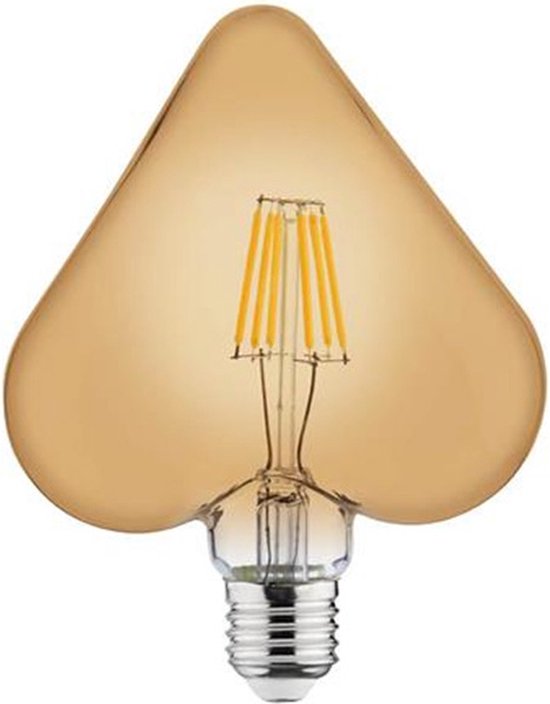 Lampe LED - Filament Rustique - Coeur - Raccord E27 - 6W - Blanc Chaud  2200K | bol