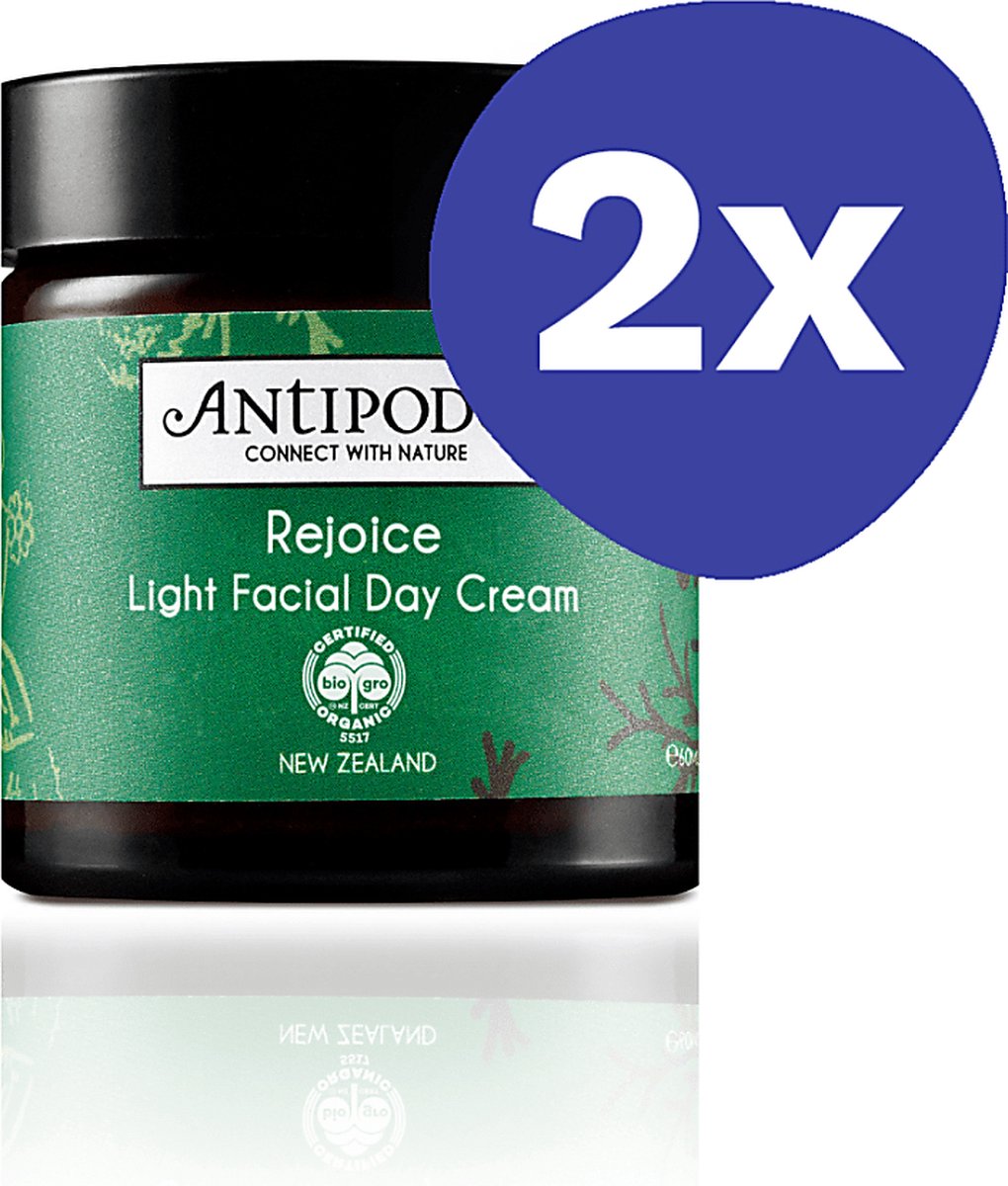 Goedkoopste Antipodes Rejoice Light Facial Dagcreme (normale tot vette huid) (2x 60ml