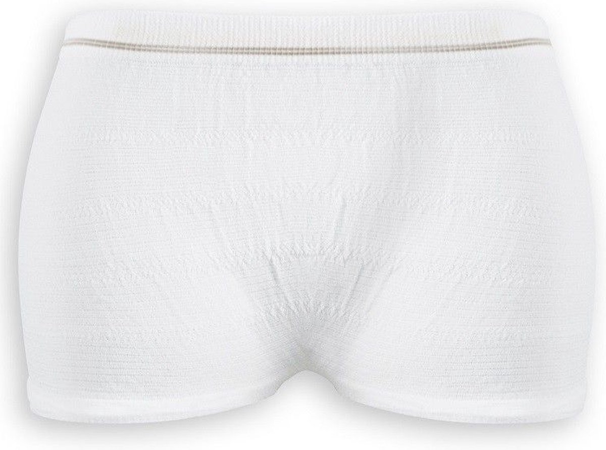 Absorin stretchslip fixatiebroekje extra stretch (5 stuks) L Absorin - Wit / Blauw - 97% polyamide, 3% elastaan - Extra stevige fixatiebroekjes voor incontinentieverbanden