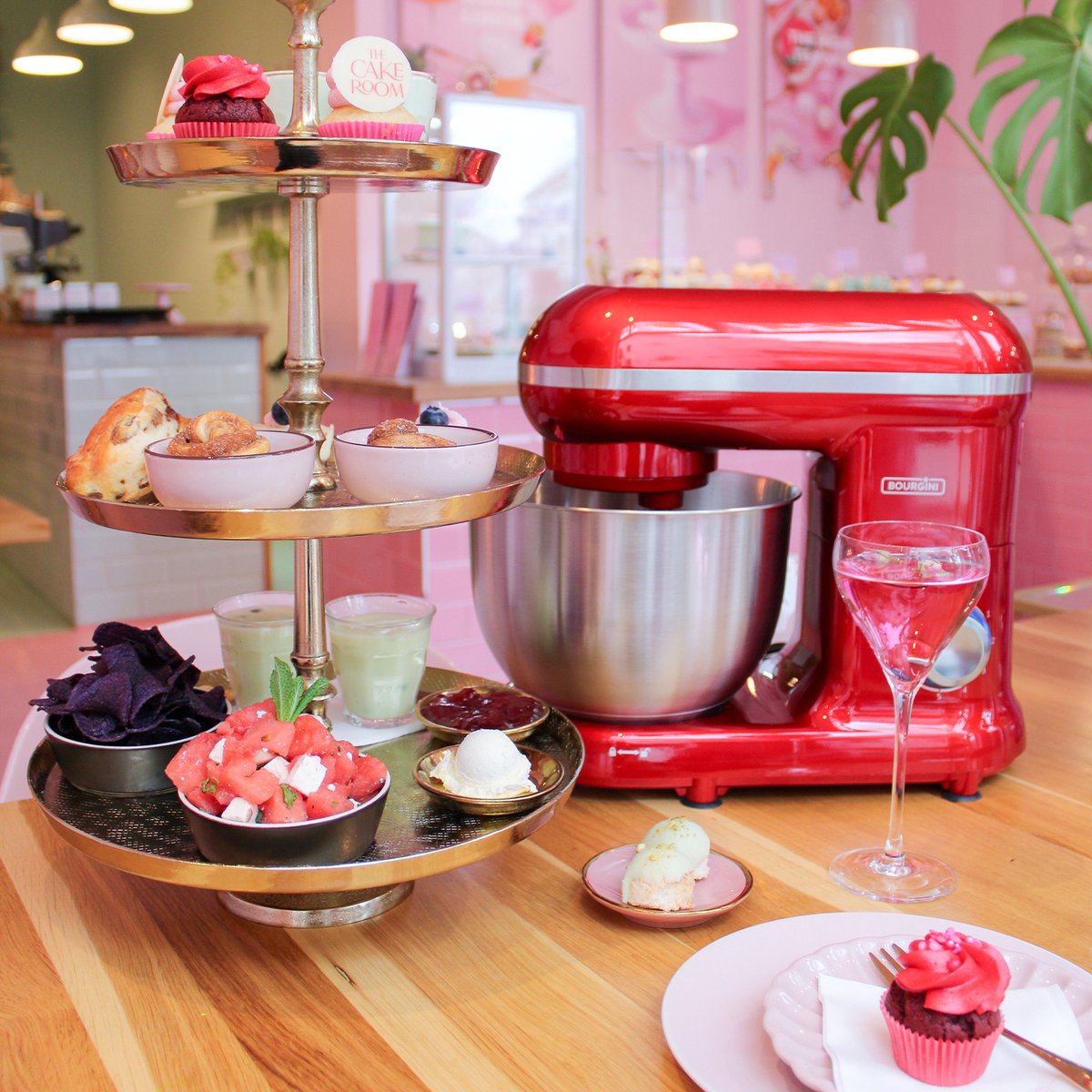 Bourgini Classic Kitchen Chef Keukenmachine - 4.5L Mengkom - Keukenmixer - Keukenrobot - 1300W- Rood thumbnail 6