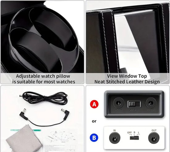 Automatische Leren Watchwinder voor 2 horloges Automatische Leren Watchwinder voor 2 horloges