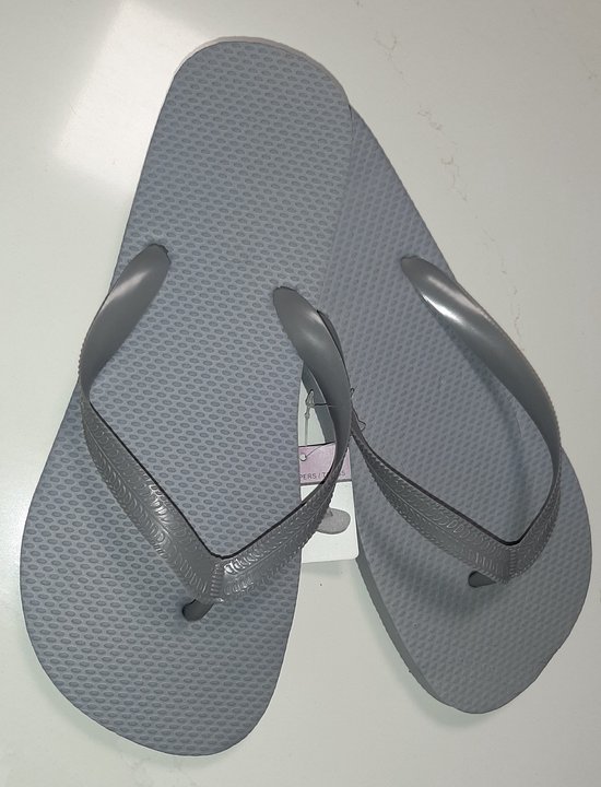 Evora teenslippers grijs - 1 paar grijze slippers - maat 42/43 - flip flops - PE slipper - Large