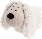 H&S Collection Deurstopper - hond - wit - 27 x 17 x 18 cm - polyester - dieren thema deurstoppers