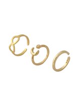 teenringen dames - teenring goud-kleurig – ringen set van 3 stuks - sieraden - oDaani