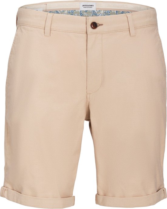 JACK & JONES Fury Shorts regular fit - heren chino korte broek - beige - Maat: XL