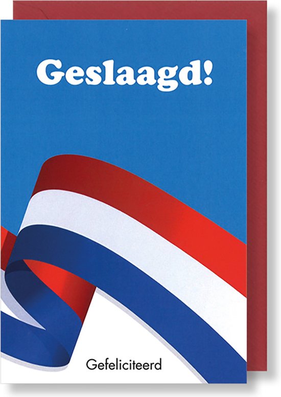 MGPcards - 6 Wenskaarten met gekleurde envelop - Geslaagd - Gefeliciteerd - 11,5 x 17 cm
