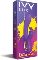 IVY LUX AELIA Speciale Rabbit Vibrator - Beste Vibrator voor Vrouwen voor G-spot en Clitoris Stimulatie - Watervast Ontwerp en Geschikt voor Beginners en Gevorderden PAARS 22 cm