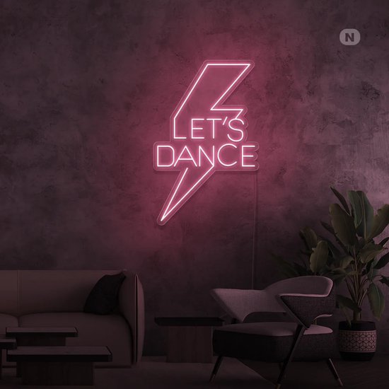Led Neonbord - Led Neonverlichting - Let's Dance - Lichtroze- 49cm * 75cm
