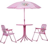 Picknicktafel Kinderen met Parasol - Speeltafel - Zandtafel - Kinder Tuinset - Camping - Roze