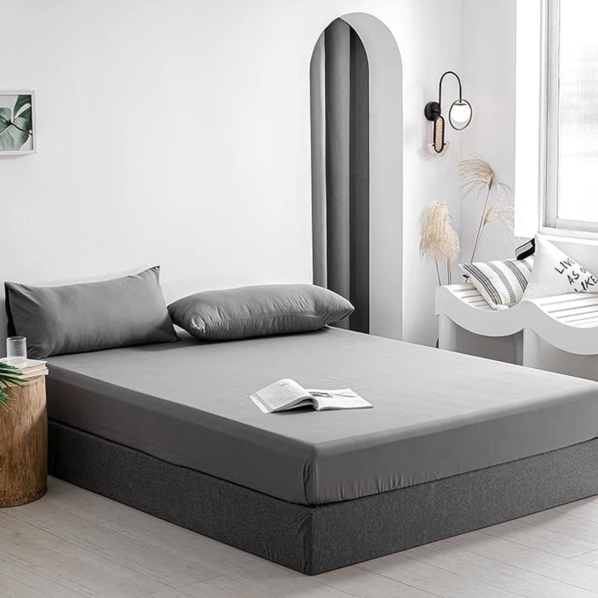 hoeslaken, 100% katoen, Cotton Soft - Anti-allergie \ Bijzonder ademend, resistent, huidvriendelijk,180x200+30cm