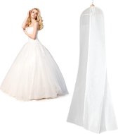 Hoes 72 inch ademende kledingtas stofdichte kledingzakken beschermhoes voor trouwjurken voor trouwjurken avondjurken of lange jassen 180 x 80 x 22 cm (wit)