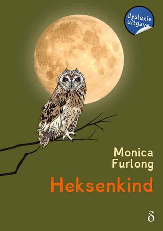 Boekcover met een uil op een tak voor een volle maan, titel "Heksenkind".