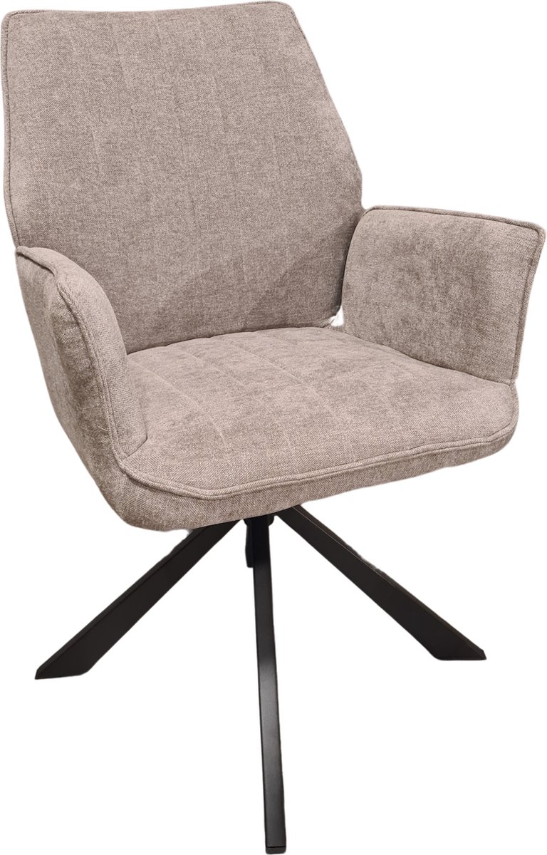 Eetkamerstoel Scott - 360° draaibaar - Storm Stof - Taupe