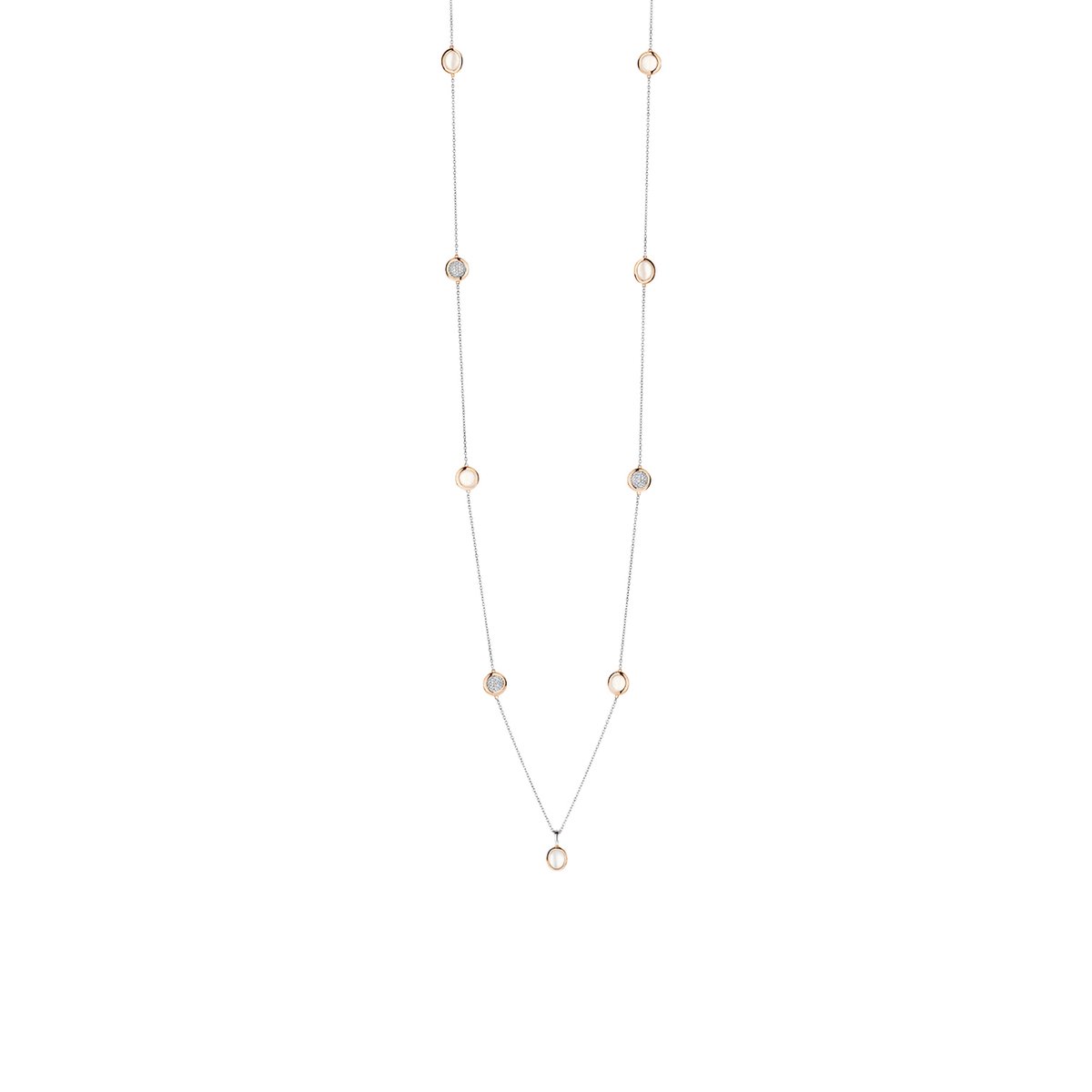 TI SENTO Dames Ketting - 925 zilver - Parelmoer - Maat 90 - 3855MW