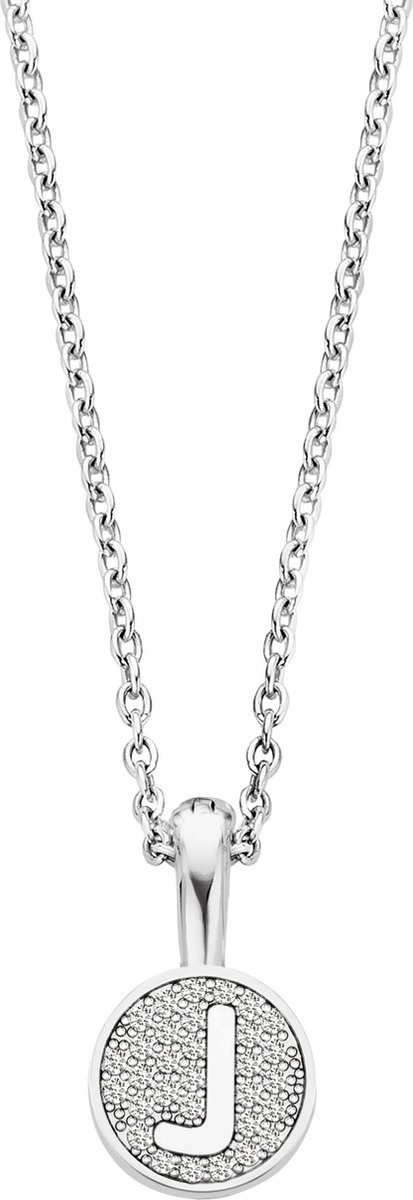 TI SENTO Dames Ketting - 925 zilver - Wit (Letter) - Maat 42 - 3858LJ