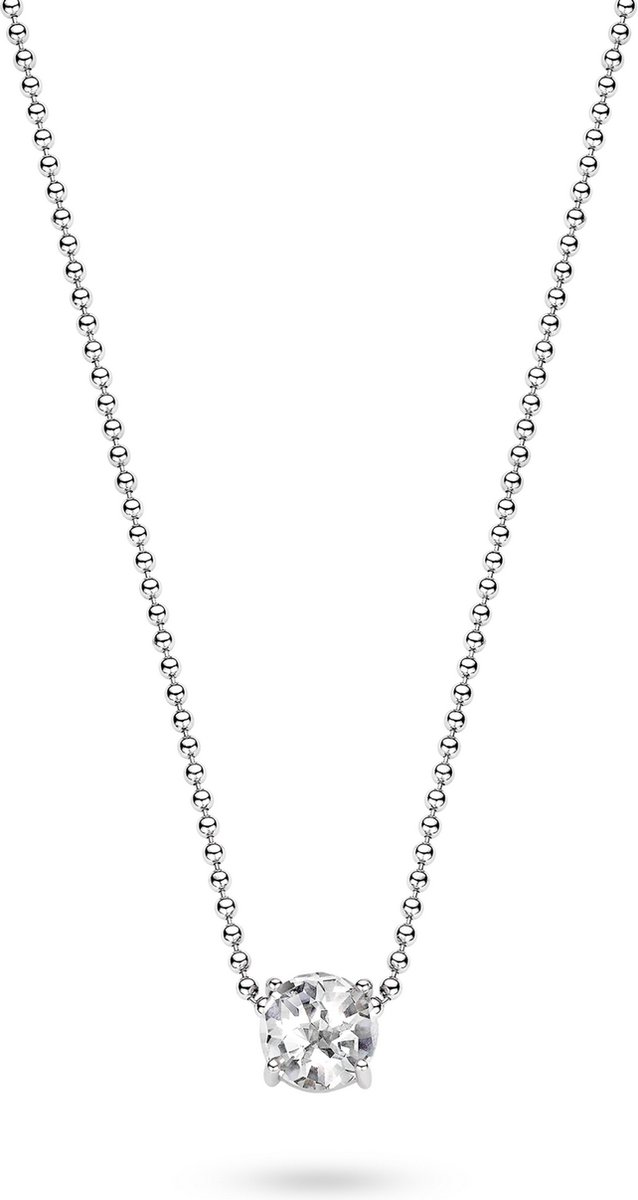 TI SENTO Dames Ketting - 925 zilver - Zirconia wit - Maat 42 - 3761ZI