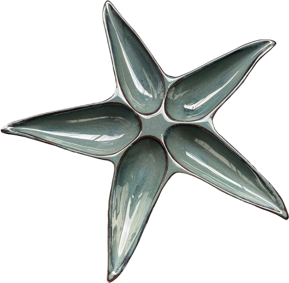 Puro Portugues - tapasschaal - hapjesschaal - zeester - diameter 32cm - grijsblauw - Portugal - keramiek - aardewerk - tapas schaaltjes