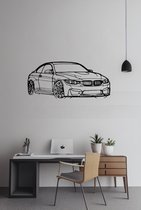 BMW M4 F82 Front - Silhouette - Metaalkunst - Zwart - 60cm - Auto Decoratie - Muur Decoratie- Man Cave - Cadeau voor man- Inclusief ophangsysteem