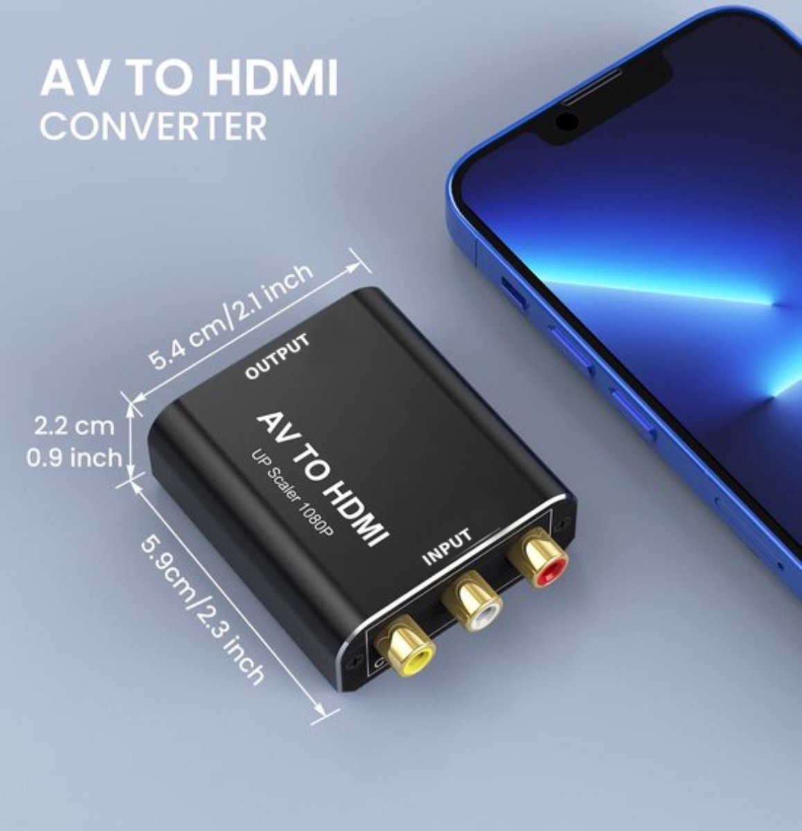 RCA naar HDMI converter 720p/1080p - Zwart