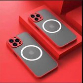 Magnetisch Magsafe Mat Hoesje Voor Iphone 15 Pro Max Schokbestendig Pantserhoezen Voor Iphone (Rood)