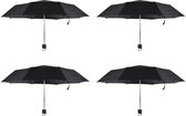 Set de parapluies pliants pour le Camping et plein air - Zwart - Solide et léger - 4 pièces - Diamètre 90 cm - Coupe-vent jusqu'à 100 km/h