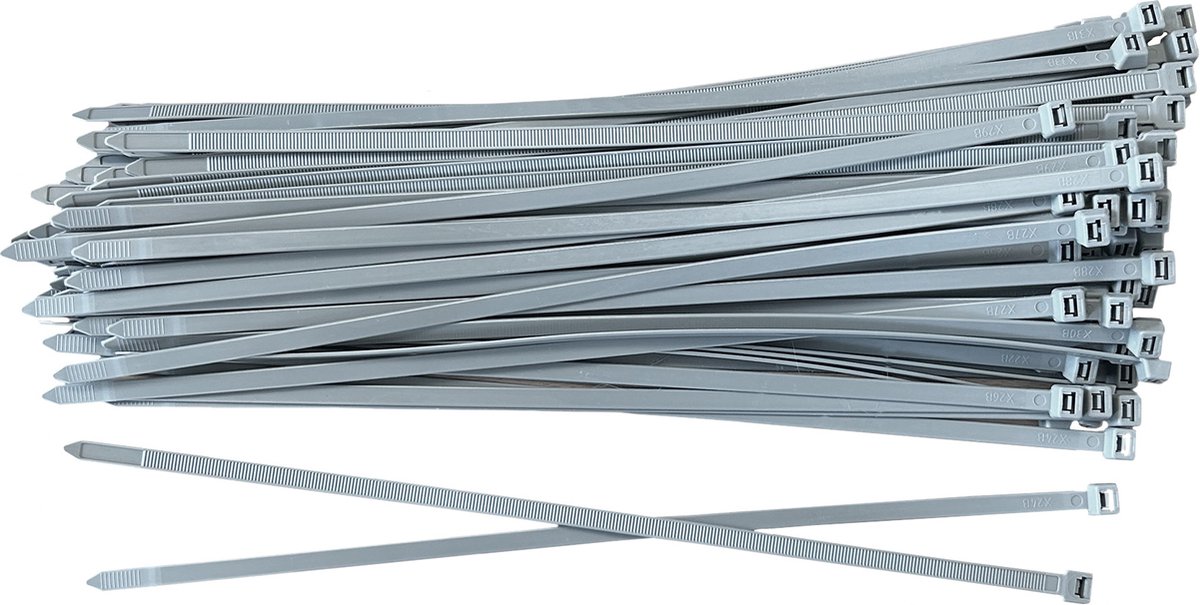 Kortpack - Kabelbinders/ Tyraps 610mm lang x 9.0mm breed - Grijs - 100 stuks - Treksterkte: 79.4kg - Bundeldiameter: 160mm - Bundelbandjes - (099.0325)