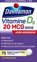 Davitamon Vitamine D3 Forte - vitamine D3 volwassenen - Smelttablet 75 stuks