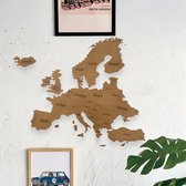 BT Home - Kaart Europa muurdecoratie - Wanddecoratie - Bruin - Houten art - Muurdecoratie - Line art - Wall art - Muursticker - Wandborden - Woonkamer - 100x90cm