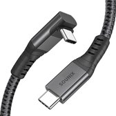Sounix USB 4 kabel - 40Gbps - 240W - USB C kabel met E-marker - USB-C naar USB-C - Nylon - Thunderbolt 4 - Zwart