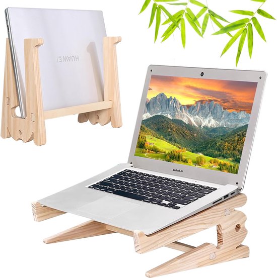 Universele Verstelbare - Opvouwbare Laptop Standaard Aluminium Stand   Zilver