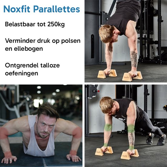 Noxfit® Parallettes - Opdruksteunen 25 CM - Push Up Bars 11 CM Hoog - Grips voor Calisthenics - Fitness - Turnen - Crossfit - Noxfit