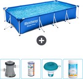 Bestway Rechthoekig Steel Pro Zwembad - 400 x 211 x 81 cm - Blauw - Inclusief Pomp Filter - Chloordrijver - Chloor