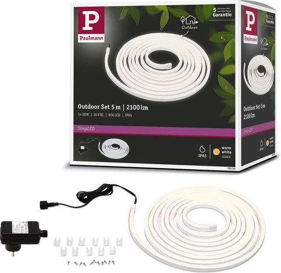 Paulmann SimpLED - LED-Strip - tuin - set - 5m - IP65 - 3000K - warm wit -
