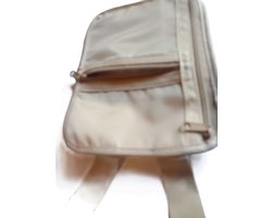 Onzichtbare portemonnee / broekzak - money pouch - geld buidel - 135 x 185 mm - zandkleur