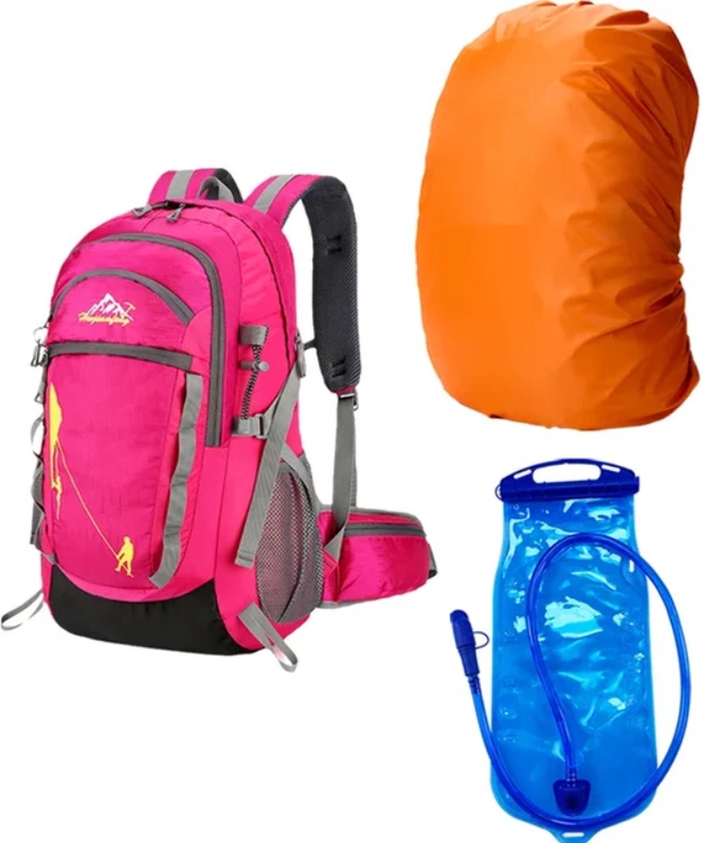 Avoir Avoir®-Multifunctionele Rugzak -Waterzak en Regenhoes -Roze-35L Backpack-Hicking-Backpack- Complete Oplossing voor Outdoor Avonturen - Duurzaam en Comfortabel - Verkrijgbaar bij Bol.com
